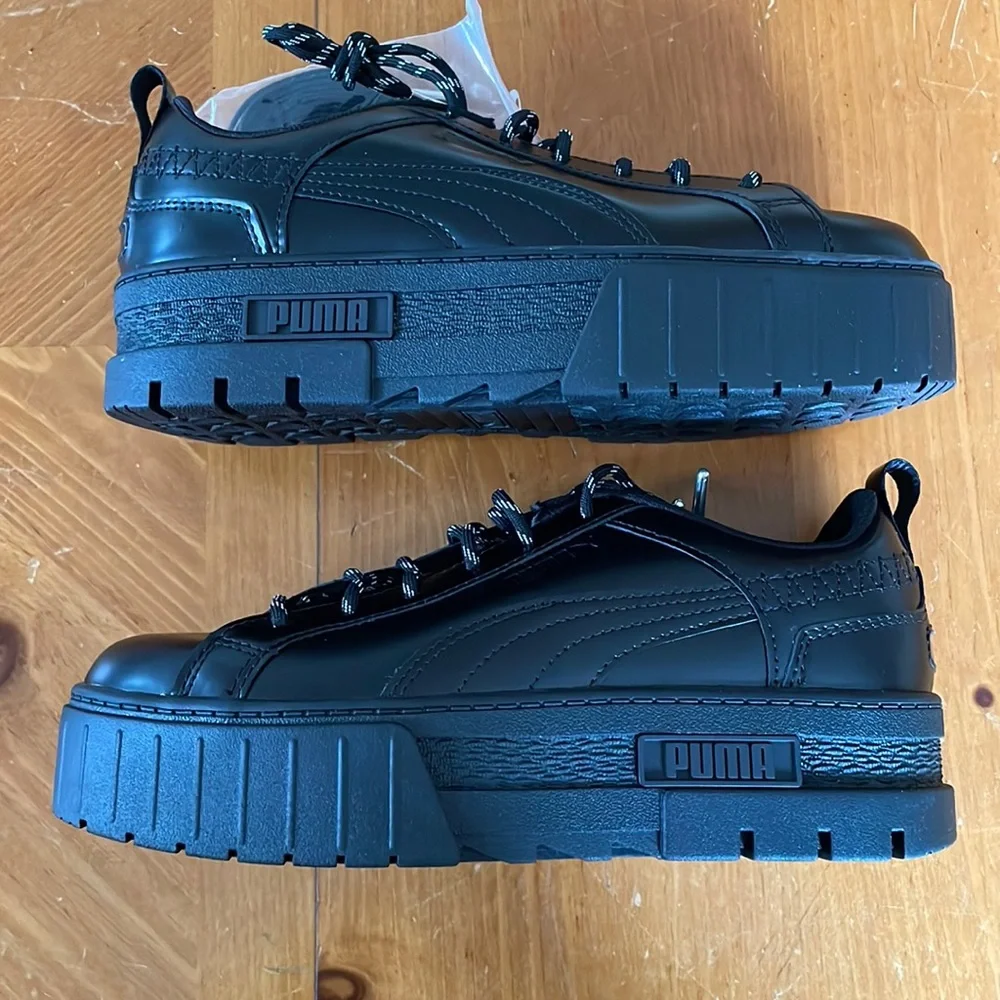 Women’s Puma Sneakers Dua Lipa Mayze Flutur Platform Black 388013-01 Size 8 NEW - Picture 1 of 8